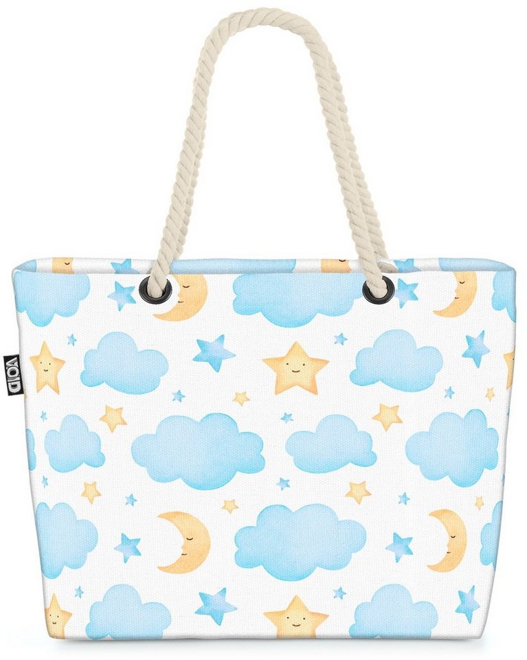 VOID Strandtasche (1-tlg), Mond Sterne Wolken Mond Sterne Wolken Kinder Jungen Mädchen Baby Kind von VOID