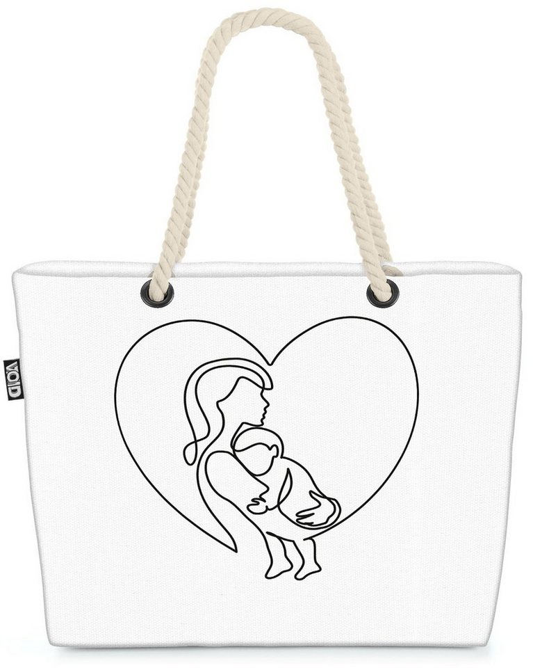 VOID Strandtasche (1-tlg), Mutter Kind Muttertag Herz Geburt muttertag frau familie vektor baby von VOID