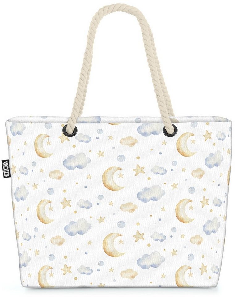 VOID Strandtasche (1-tlg), Nachthimmel Beach Bag Baby Babyzimmer Kinder Kinderzimmer Wolken Mond Schlafen von VOID