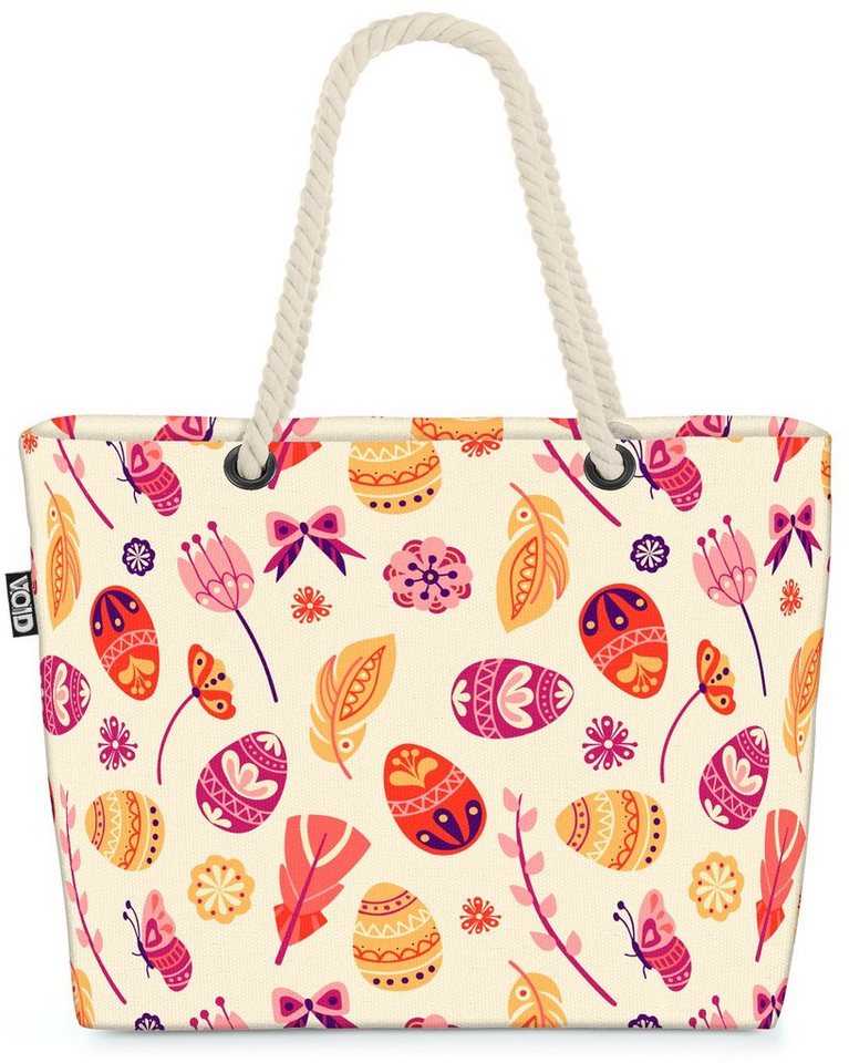 VOID Strandtasche (1-tlg), Ostereier Schmetterling Ostern Ostereier Schmetterling Ostern Floral von VOID