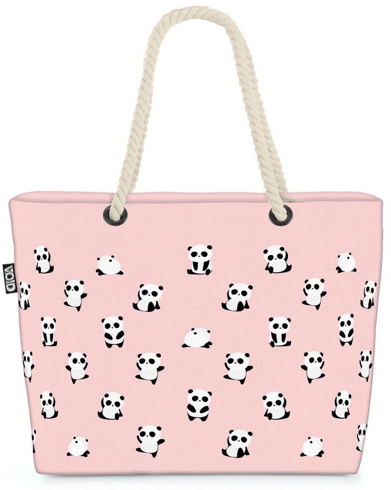 VOID Strandtasche (1-tlg), Panda Kinder Comic Beach Bag Panda Indien Reise Urlaub Afrika Kinderzimmer Baby von VOID