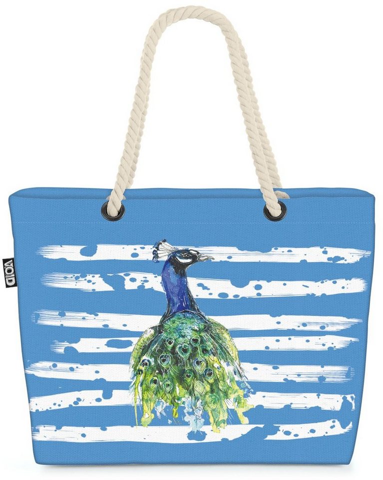 VOID Strandtasche (1-tlg), Pfau Vogel Tier Strauß Safari Zoo Bird von VOID