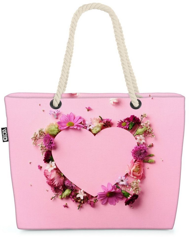 VOID Strandtasche (1-tlg), Pink Herz Liebe Mama Muttertag herz liebe rosa geschenk hintergrund f von VOID