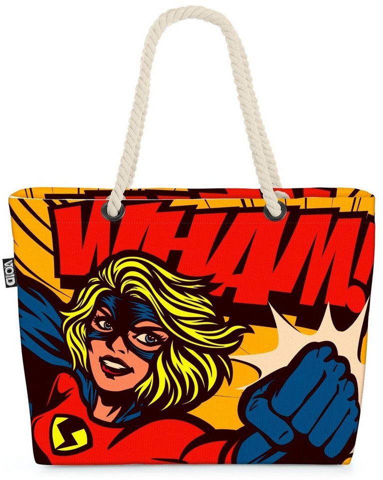 VOID Strandtasche (1-tlg), Pop Art Superheldin Pop Art Superheldin Frauen me too weiblich Mädche von VOID