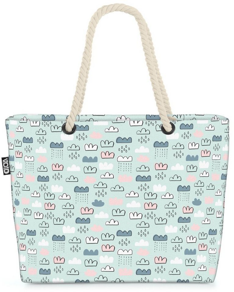 VOID Strandtasche (1-tlg), Regen und Wolken Beach Bag Kinder Kinderzimmer Wolken Himmel Regenbogen Regen von VOID