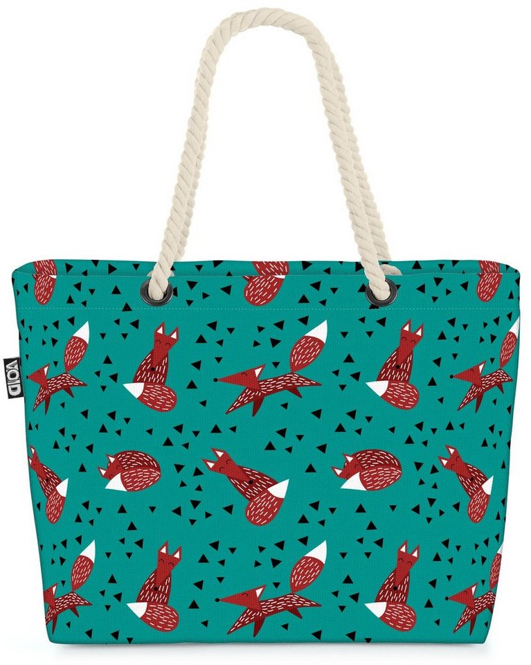 VOID Strandtasche (1-tlg), Reineke Fuchs Tier Beach Bag Wildtier Zoo Wald Kinder Muster Skandinavisch Fell von VOID