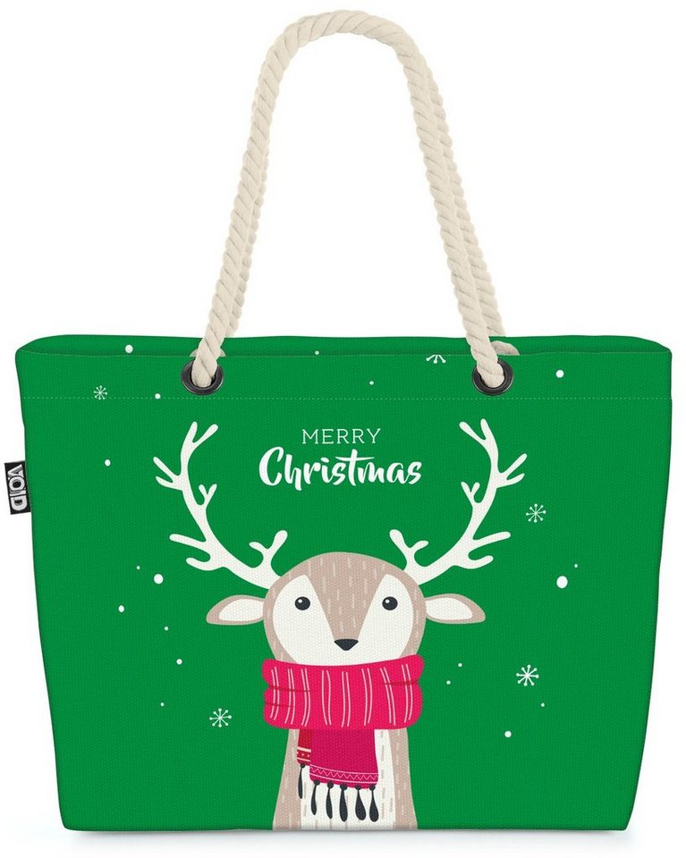 VOID Strandtasche (1-tlg), Rentier Schal Weihnachten Beach Bag Rentier Weihnachten Winter Kinder Kinderzim von VOID