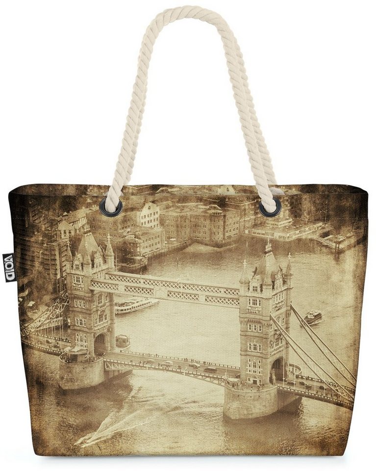 VOID Strandtasche (1-tlg), Retro Tower Bridge Vintage London England Britain Großbritannien Vere von VOID