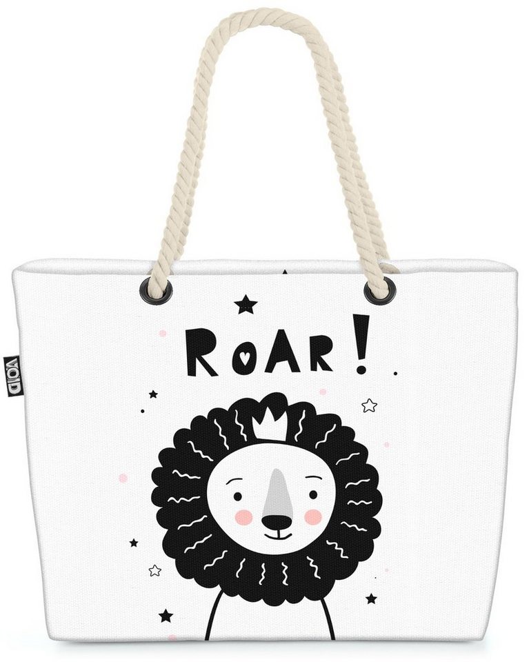 VOID Strandtasche (1-tlg), Roar Löwe König Raubkatze Tiere Kinder Kinderzimmer Skandinavien Desi von VOID