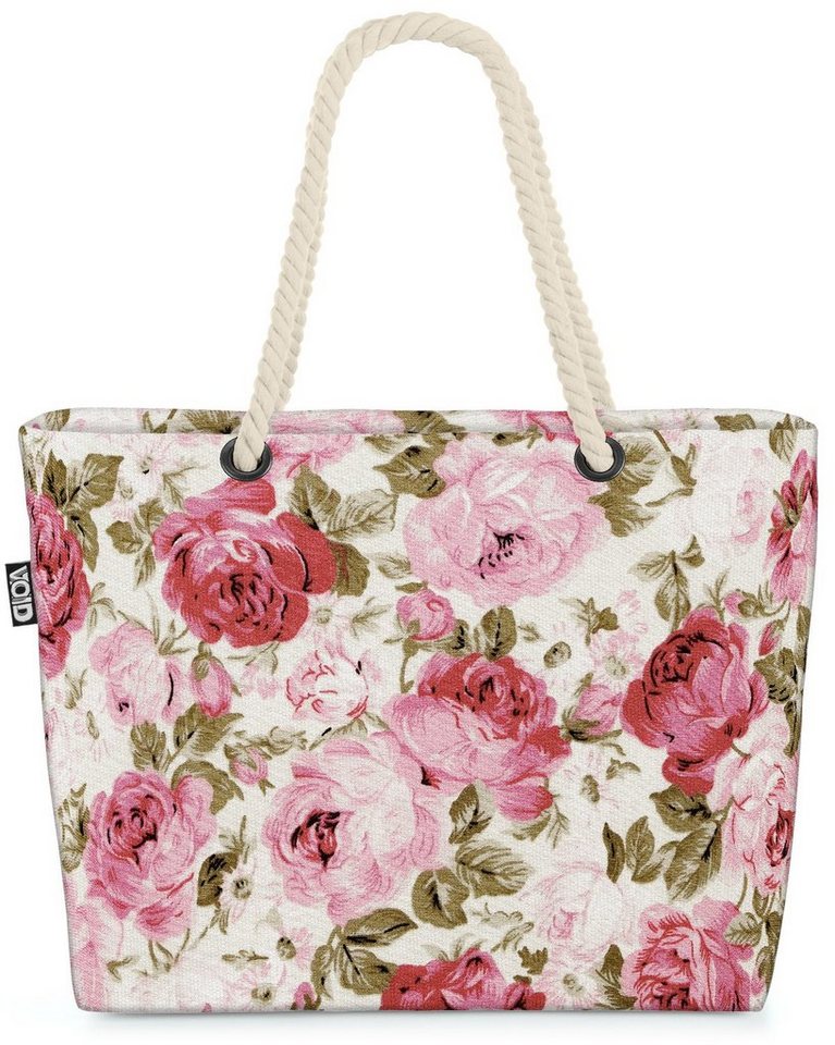 VOID Strandtasche (1-tlg), Rosen Blau Keramik Malerei Rosen Blau Keramik Malerei Blumen Himmel P von VOID