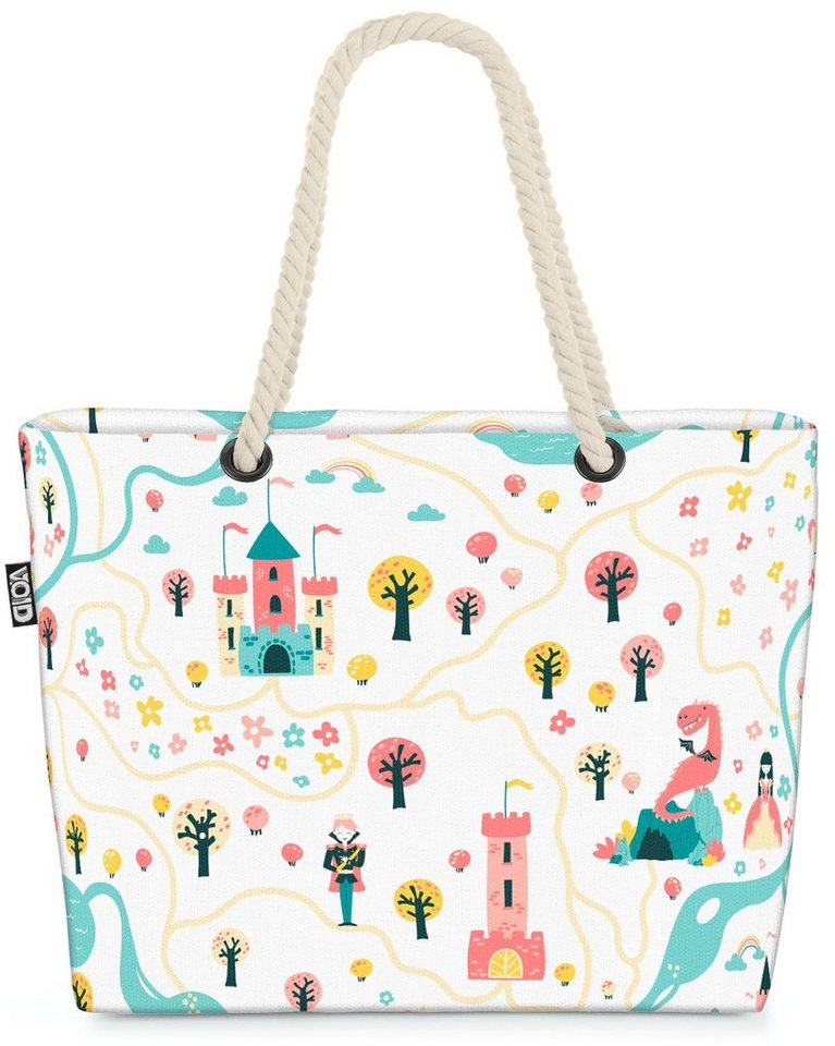 VOID Strandtasche (1-tlg), Schloss Prinzessin Karte Schloss Prinzessin Karte Prinz Kinder Mädche von VOID