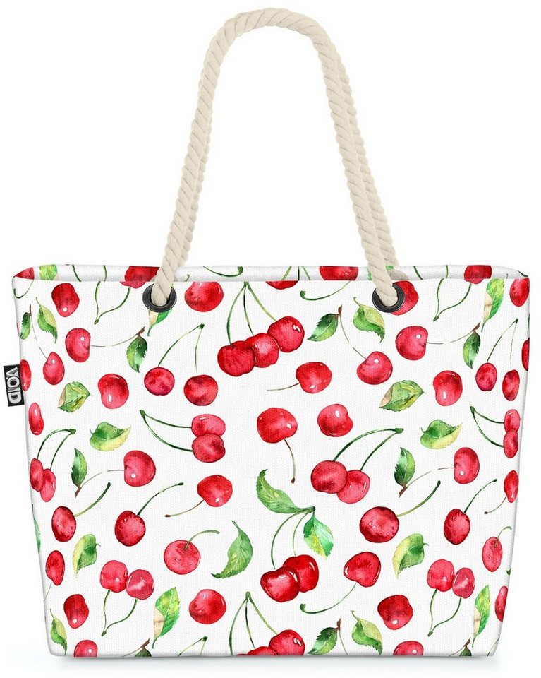 VOID Strandtasche (1-tlg), Sommer Kirschen Beach Bag Kuchen Marmelade Kirschbaum Garten Steinfrüchte Obst von VOID