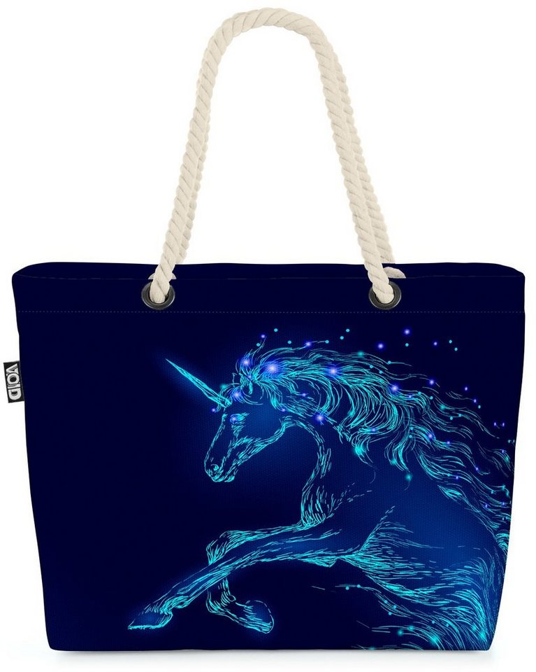 VOID Strandtasche (1-tlg), Sterne Einhorn Pferd Mädchen Gold Märchen traumwelt fabelwesen regenb von VOID