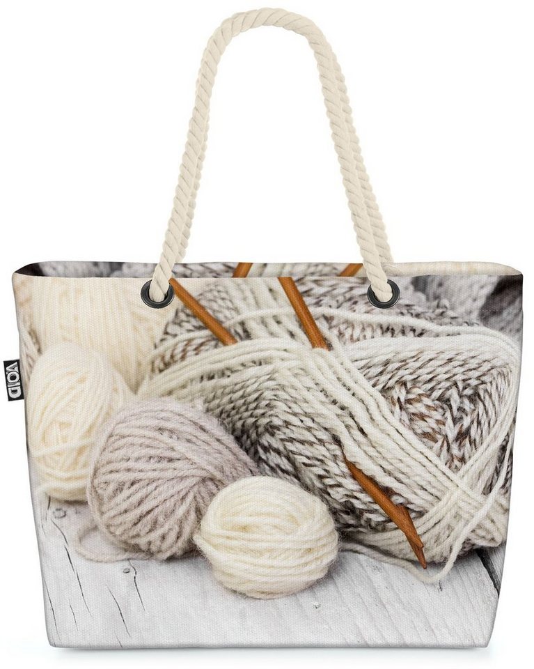 VOID Strandtasche (1-tlg), Stricknadel Stricken Wolle Hanarbeit diy strickzeug nadel wolle garne von VOID