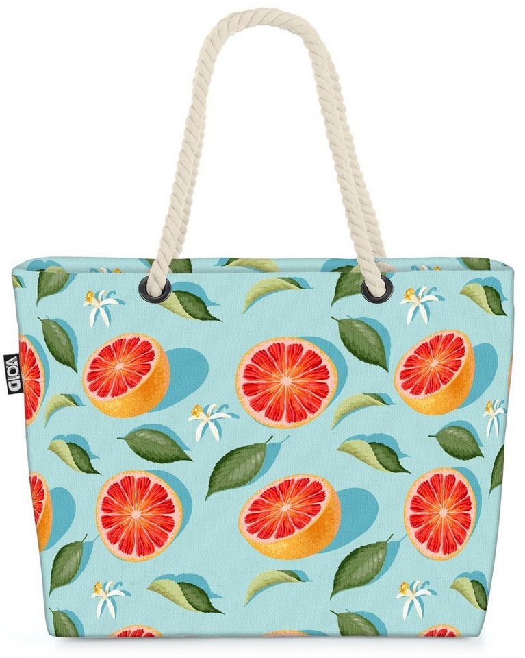 VOID Strandtasche (1-tlg), Summer Grapefruit Beach Bag Obst Früchte Essen Vitamine Kochen Äpfel Pflanzen von VOID