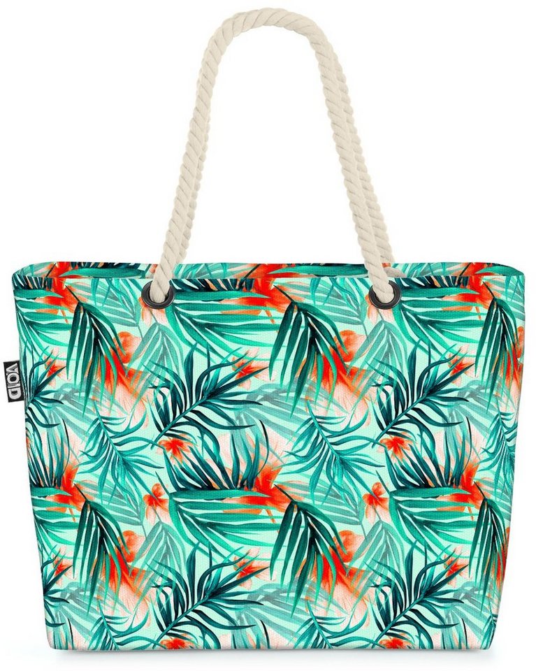 VOID Strandtasche (1-tlg), Tropische Palmen Blüten Beach Bag Tropen Palmen Ur-Wald Dschungel Floral Blatt von VOID