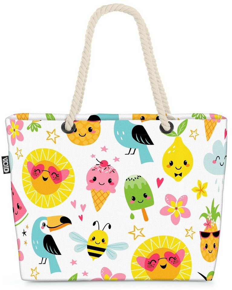 VOID Strandtasche (1-tlg), Tukan Melone Party Beach Bag Sommer-Party Sonne Strand Pool Tukan Kinder Biene von VOID