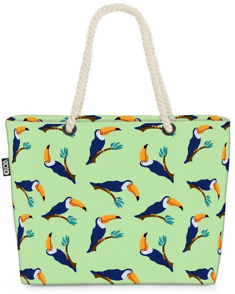 VOID Strandtasche (1-tlg), Tukan Safari Beach Bag Urwald Kinder Muster Vogel Zoo Tiere Dschungel Schnabel von VOID