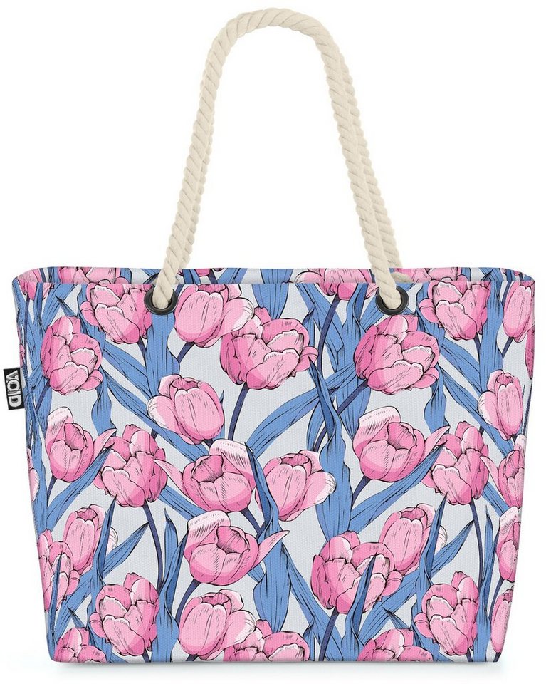 VOID Strandtasche (1-tlg), Tulpen Muster Blumenmuster Blumen holland niederlande floral tulpenbl von VOID