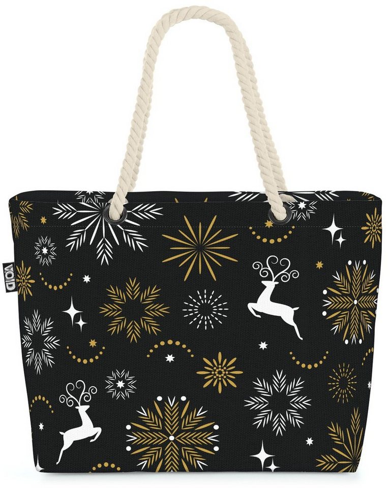 VOID Strandtasche (1-tlg), Winter Deko Rentier Stern Beach Bag Rentier Weihnachten Winter Dekoration Deko von VOID