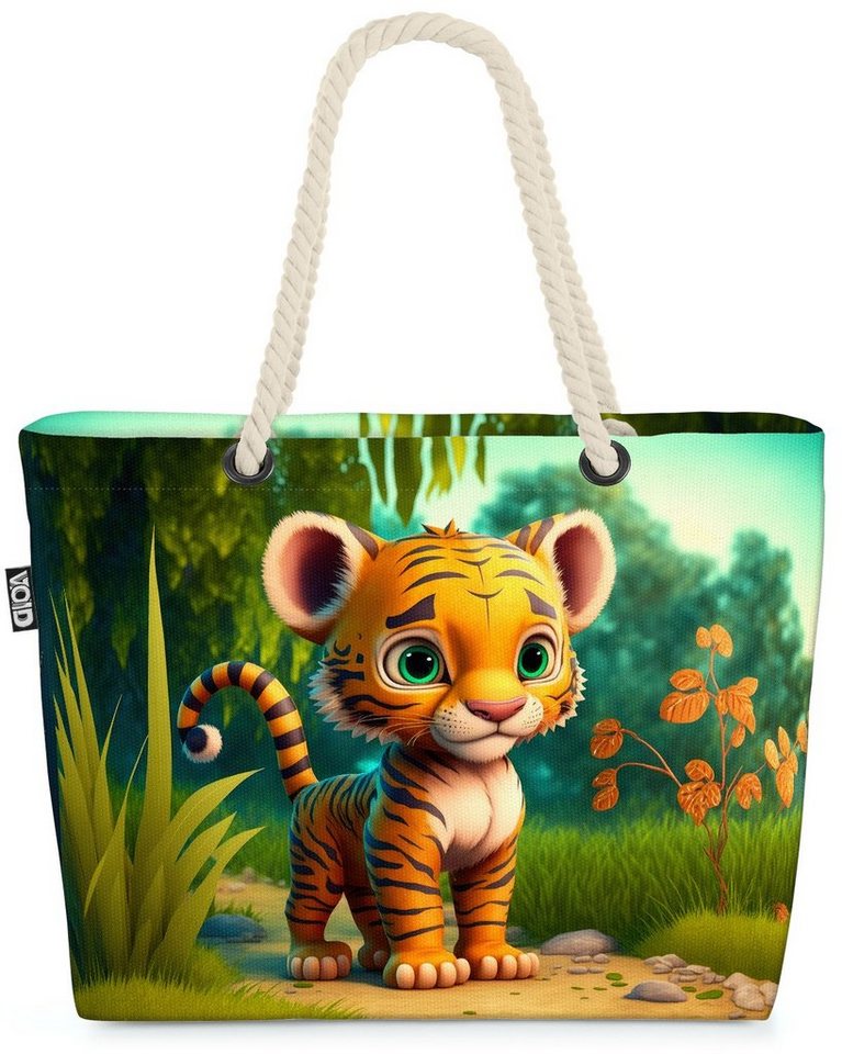 VOID Strandtasche (1-tlg), Zeichentrick Tiger Baby Kind Dschungel Kind Safari tiger katze plüsch von VOID