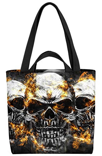 VOID Totenköpfe Hard Rock Tasche 33x33x14cm,15l Einkaufs-Beutel Shopper Einkaufs-Tasche Bag von VOID