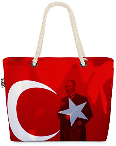 VOID Türkei Atatürk Strandtasche Shopper 58x38x16cm 23L XXL Einkaufstasche Tasche Reisetasche Beach Bag von VOID