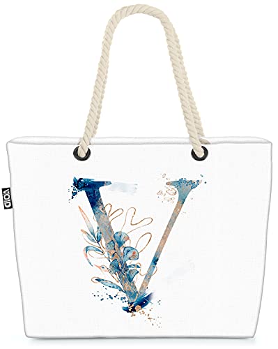 VOID V Buchstaben Schrift Namen Strandtasche Shopper 58x38x16cm 23L XXL Einkaufstasche Tasche Reisetasche Beach Bag von VOID