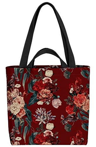 VOID Viktorianisches Blumenmuster Tasche 33x33x14cm,15l Einkaufs-Beutel Shopper Einkaufs-Tasche Bag von VOID