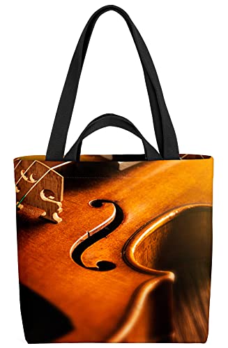 VOID Violine Klassische Musik Tasche 33x33x14cm,15l Einkaufs-Beutel Shopper Einkaufs-Tasche Bag von VOID