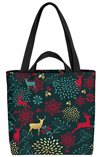 VOID Wald Deko Winter Hirsch Tasche 33x33x14cm,15l Einkaufs-Beutel Shopper Einkaufs-Tasche Bag von VOID