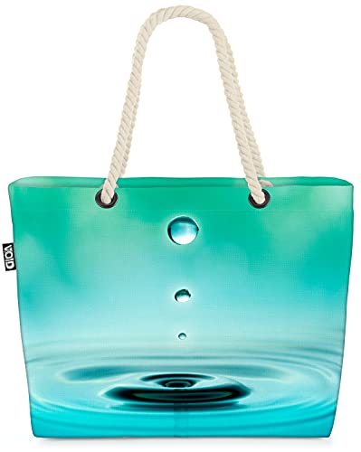 VOID Wasser Wellen Teich Strandtasche Shopper 58x38x16cm 23L XXL Einkaufstasche Tasche Reisetasche Beach Bag von VOID