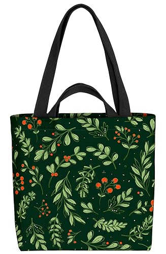 VOID Weihnachtszweig Tannen Beeren Tasche 33x33x14cm,15l Einkaufs-Beutel Shopper Einkaufs-Tasche Bag von VOID