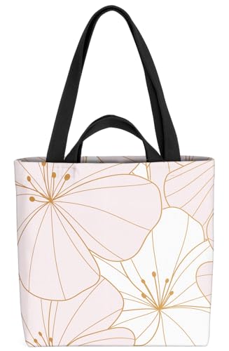 VOID Wildblumen Grafik Blumen Tasche 33x33x14cm,15l Einkaufs-Beutel Shopper Einkaufs-Tasche Bag von VOID