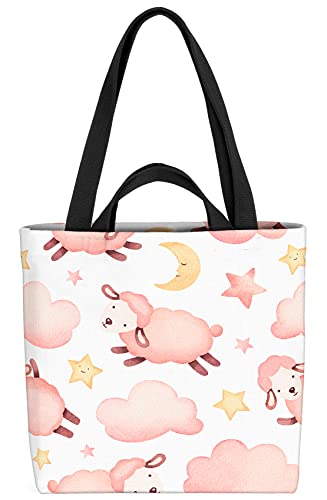 VOID Wolken Schäfchen Mädchen Tasche 33x33x14cm,15l Einkaufs-Beutel Shopper Einkaufs-Tasche Bag von VOID