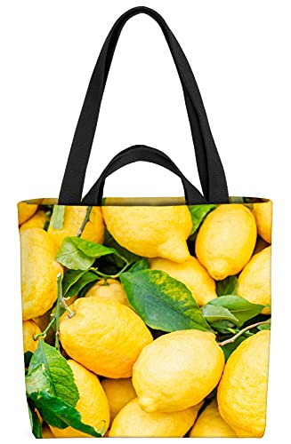 VOID Zitronen Obst Italien Tasche 33x33x14cm,15l Einkaufs-Beutel Shopper Einkaufs-Tasche Bag von VOID