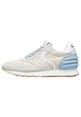 VOILE BLANCHE Julia Power MESH-Sneakers aus Veloursleder und technischem Gewebe-Weiß, Himmlisch 37 von VOILE BLANCHE