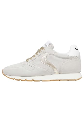 VOILE BLANCHE Julia-Sneakers aus Leder und Veloursleder, Gold 38 von VOILE BLANCHE