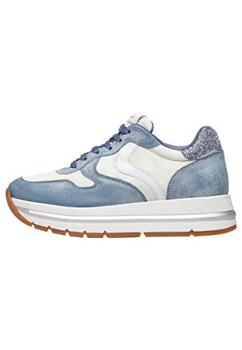 VOILE BLANCHE Maran-Sneakers aus Veloursleder und technischem Gewebe-Azurblau, azurblau 36 von VOILE BLANCHE