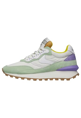 VOILE BLANCHE QWARK Hype Woman-Sneaker aus Veloursleder und technischem Gewebe-Mintgrün, Mint 38 von VOILE BLANCHE