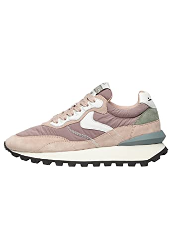 VOILE BLANCHE QWARK Hype Woman-Sneaker aus Veloursleder und technischem Gewebe-Puderrosa Puderrosa 39 von VOILE BLANCHE