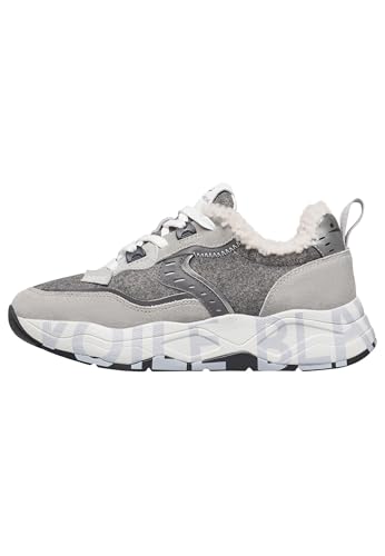 VOILE BLANCHE Sneakers aus Veloursleder und Gewebe, Anthrazit- 38 von VOILE BLANCHE