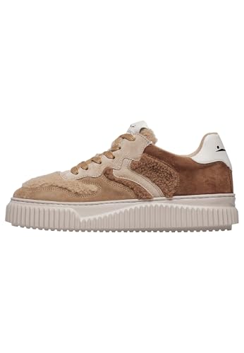 VOILE BLANCHE Sneakers aus Veloursleder und Wolle, Hellbraun 39 von VOILE BLANCHE