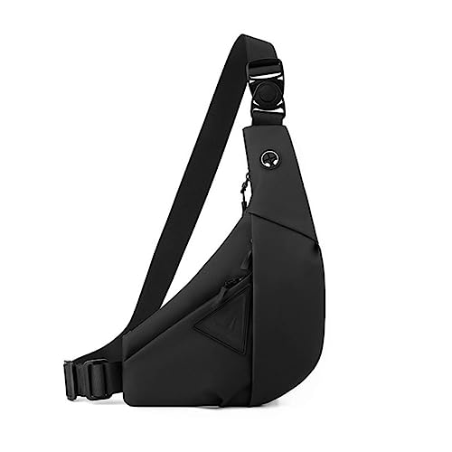 Hüfttasche Herren Crossbody Sling Bags Fashion Female Belt Wasserdicht Große Kapazität Schulter Brust Handtasche Bauchtasche, Schwarz links von VOIV