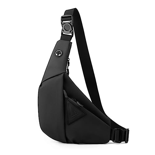 Hüfttasche Herren Crossbody Sling Bags Fashion Female Belt Wasserdicht Große Kapazität Schulter Brust Handtasche Bauchtasche, Schwarz rechts von VOIV