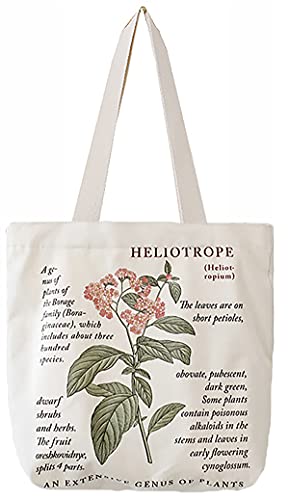 VOKUVIKU Canvas Tasche Damen Umhängetasche Groß Beuteltasche Stoff Reissverschluss Jutebeutel Stoffbeutel Bedruckt Vintage Blume Stofftasche Schule Baumwollbeutel, 08-03TJC von VOKUVIKU