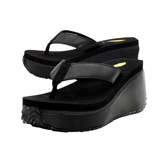 VOLATILE Damen Frappachino Platform Sandals Keilsandale, Schwarz 2.0, 39 EU von VOLATILE