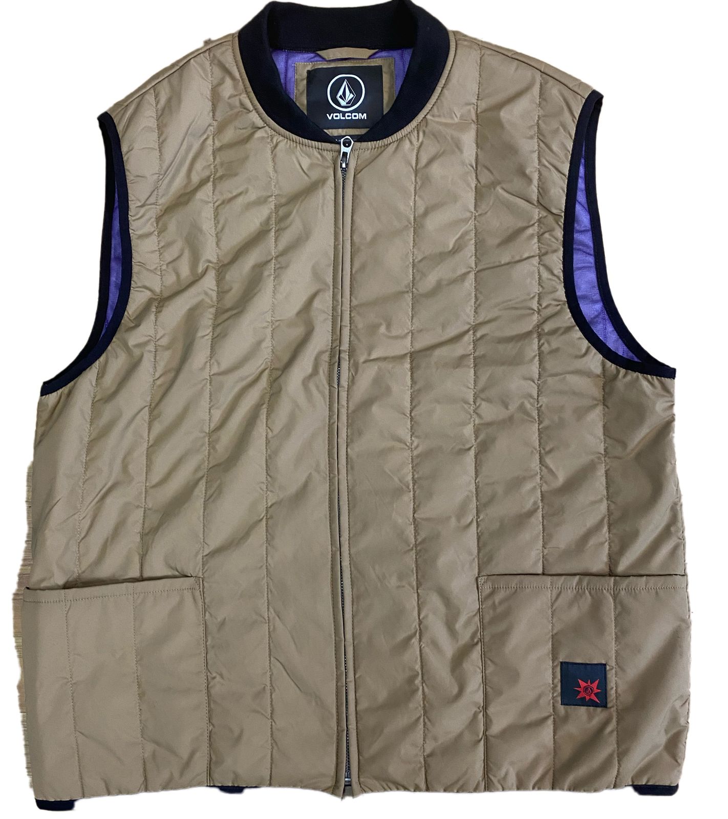 VOLCOM Herren Alltags-Weste mit Rippkragen Outdoor-Weste A1842000 Khaki von VOLCOM