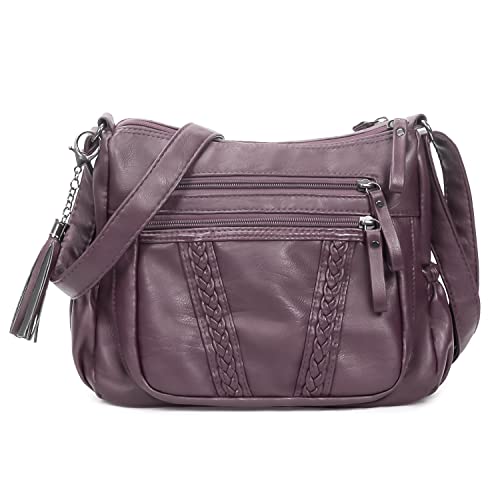 Handtaschen Damen Umhängetasche Damen PU Leder Weiche Schultertasche Handtasche Für Damen Mit Mehreren Taschen Crossbody Bag Damen Leder Handtasche Damen Klein Arbeitstasche Reisetasche Einkaufstasche von VOLGANIK ROCK