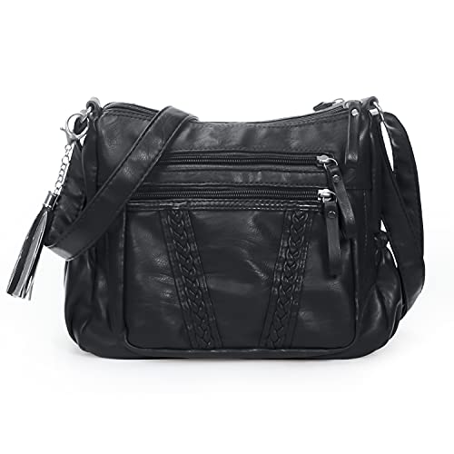 Handtaschen Damen Umhängetasche Damen PU Leder Weiche Schultertasche Handtasche Für Damen Mit Mehreren Taschen Crossbody Bag Damen Leder Handtasche Damen Klein Arbeitstasche Reisetasche Einkaufstasche von VOLGANIK ROCK